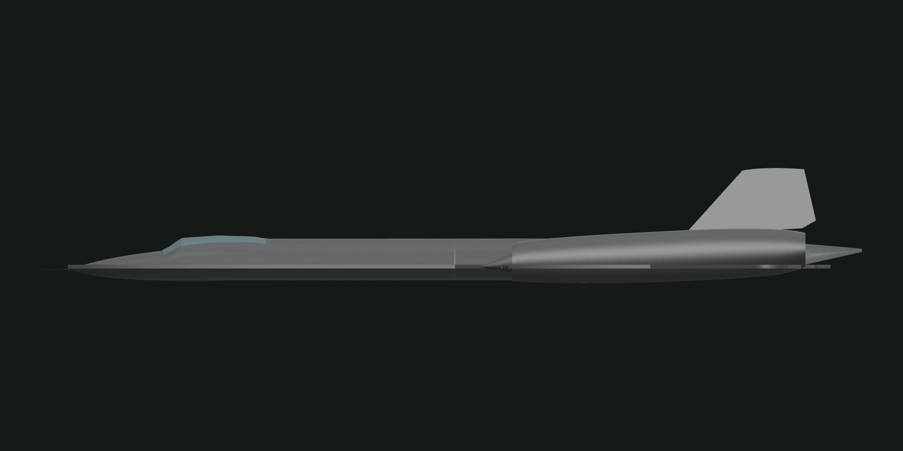 Side view of the project's SR-71 CAD reconstruction